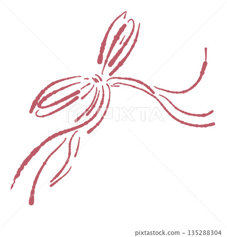 手繪彩色緞帶插圖 135288304