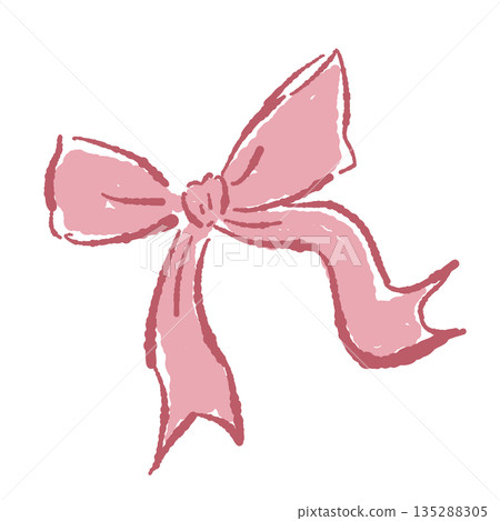 Hand-drawn color illustration of ribbon Hand-drawn color illustration of ribbon 135288305