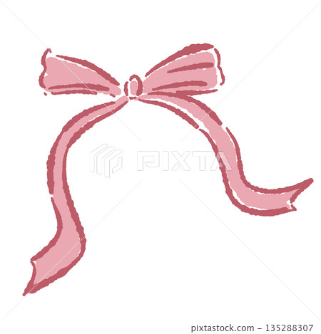 Hand-drawn color illustration of ribbon Hand-drawn color illustration of ribbon 135288307