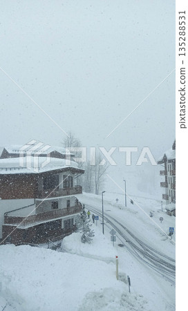 Heavy snowfall at Rosa Khutor mountain resort 135288531