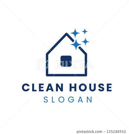 Clean House Logo Vector Modern Home Cleaning Service Icon 135288552