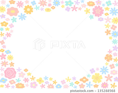 五顏六色的花框,柔和的色彩 五顏六色的花框,柔和的色彩 135288568