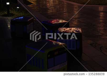 Train dyed in the night Train dyed in the night 135288839