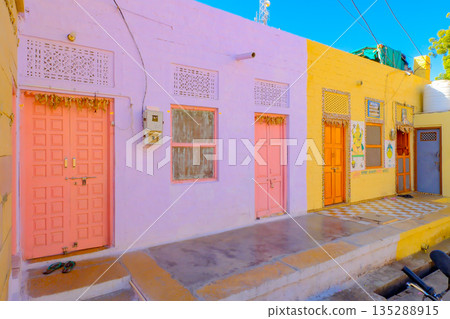 印度傑伊瑟爾梅爾的街道 135288915