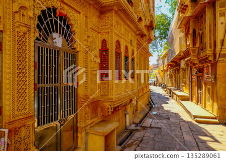 The streets of Jaisalmer, India 135289061