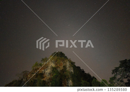 Laos Kong Lo, Spring River Resort, starry sky 135289380