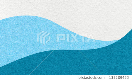 Abstract white, blue, turquoise texture paper background, wavy lines gradient. Wave pattern with copy space for banner 135289433