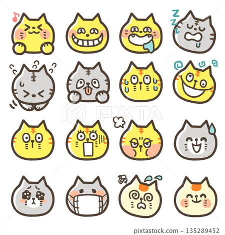 Face-only expression set 1: Cat Face-only expression set 1: Cat 135289452