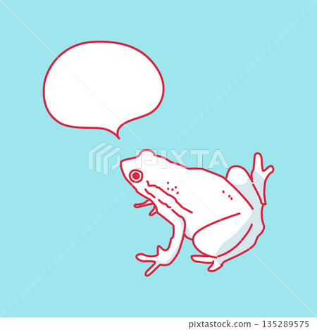 可愛的青蛙想法泡泡 135289575