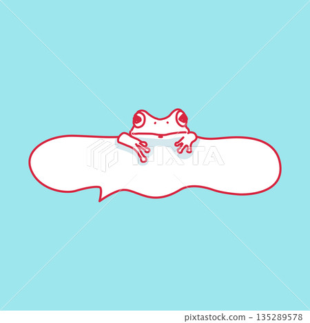 可愛的青蛙想法泡泡 135289578