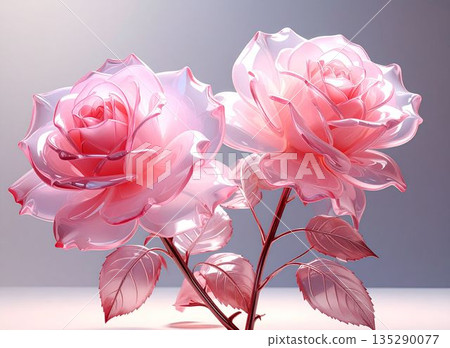 粉紅色玻璃玫瑰（人工智慧生成的圖像） 135290077