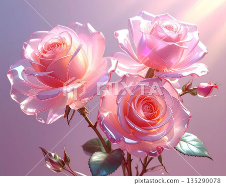 Pink glass rose (AI-generated image) 135290078