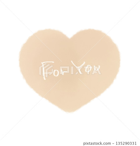 Simple "for you" watercolor heart in beige Simple "for you" watercolor heart in beige 135290331