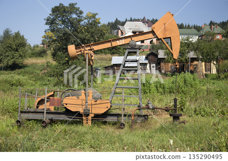 Pumpjack for oil production Pumpjack for oil production 135290495
