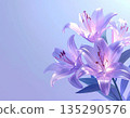 Purple lily flowers that look like glasswork (AI-generated image) 135290576