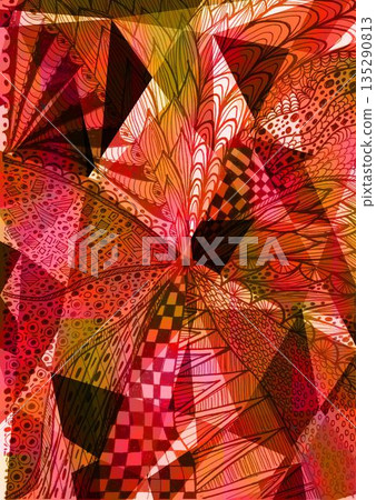 Vibrant background with patterns and shapes Edit title 135290813