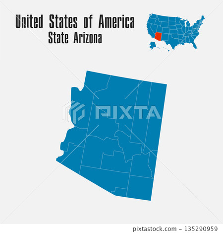 Vector map of the USA - State Arizona Vector map of the USA - State Arizona 135290959