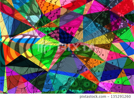 Vibrant background with patterns and shapes Vibrant background with patterns and shapes 135291260