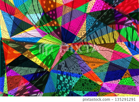 Vibrant background with patterns and shapes Vibrant background with patterns and shapes 135291291