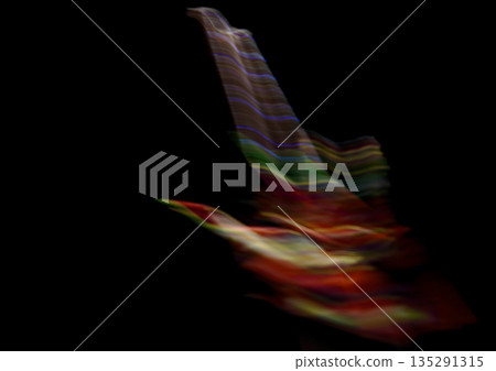 A beautiful abstract photo of a colorful bird taking flight against a black background A beautiful abstract photo of a colorful bird taking flight against a black background 135291315