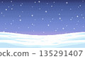 Pixelated Winter Snowscape with Falling Snowflakes 135291407