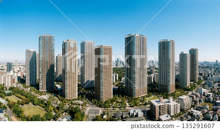 Tower apartments, luxury apartments, high-rise apartments, commercial facilities 135291607