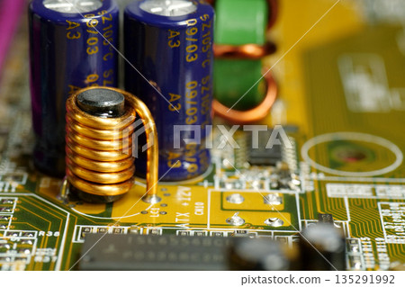 Computer microcircuit with electronic components 135291992