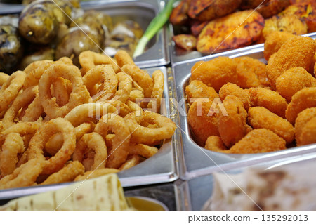 Potatoes cooked in various ways. Various boiled, fried and deep-fried foods Potatoes cooked in various ways. Various boiled, fried and deep-fried foods 135292013