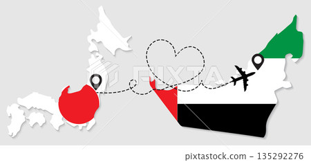 Airplane travel from Japan to UAE Airplane travel from Japan to UAE 135292276