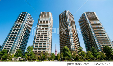 Tower apartments, luxury apartments, high-rise apartments, commercial facilities 135292576