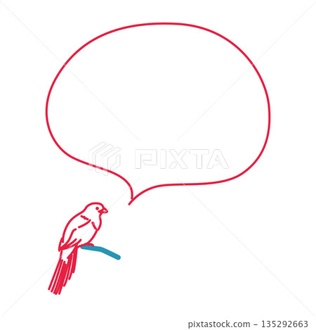 Cute bird speech bubble illustration Cute bird speech bubble illustration 135292663