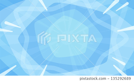 簡單的背景插圖，由五邊形和白色線條構成，淺藍色，16:9 135292689