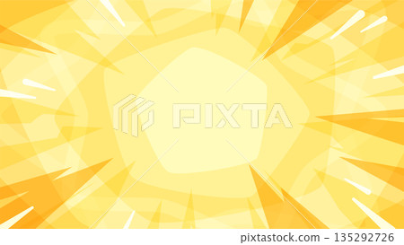 Simple background illustration with concentrated lines and pentagons spreading _ yellow _ 16:9 135292726