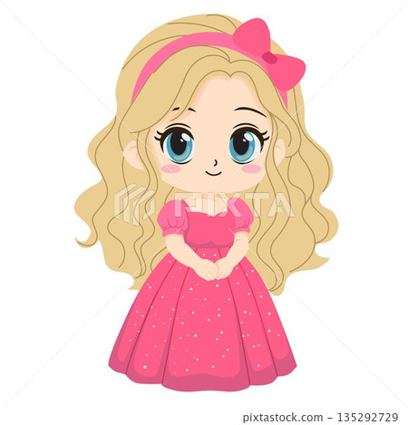 chibi princess with glitter dress chibi princess with glitter dress 135292729