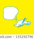 Cute bird speech bubble 135292796