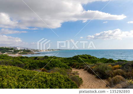 Natural coastal panorama along the Sicilian shore 135292893