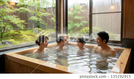 Family bathing in hot spring at hot spring inn Hotel 135292915