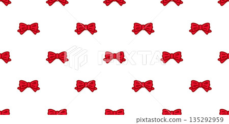 bow tie seamless pattern ribbon vector cartoon doodle gift wrapping paper repeat wallpaper tile background illustration red design isolated 135292959