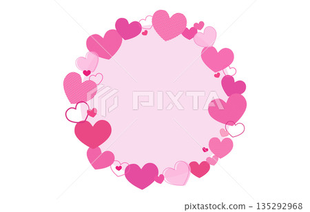 Pink various hearts round frame pink background vector illustration material Pink various hearts round frame pink background vector illustration material 135292968