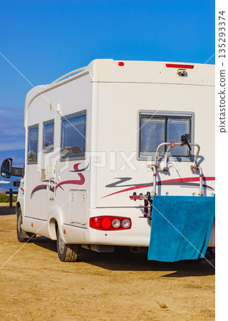 Caravan with clothes to dry Caravan with clothes to dry 135293374