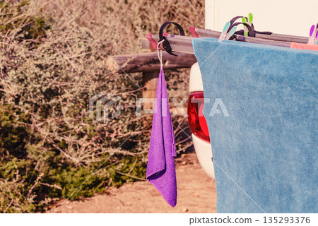 Caravan with clothes to dry Caravan with clothes to dry 135293376