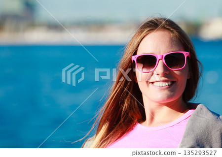 Portrait of beauty woman outside 135293527