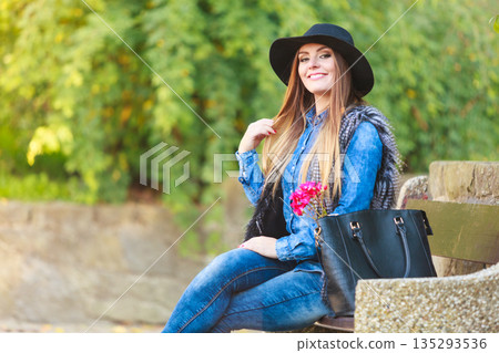 Stylish woman on air Stylish woman on air 135293536