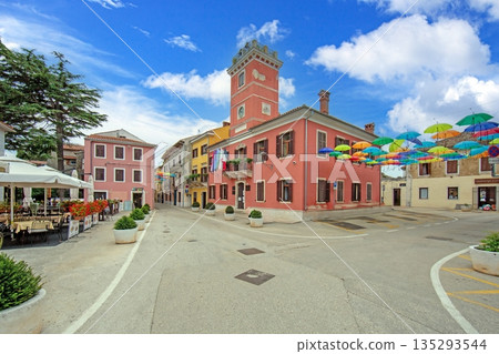 Historic town hall and square in Novigrad Croatia Historic town hall and square in Novigrad Croatia 135293544