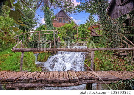 Historic waterfalls and village of Rastoke Croatia Historic waterfalls and village of Rastoke Croatia 135293552