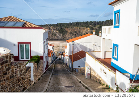 Street down to Beach in Odeceixe, Algarve, Portugal 135293575