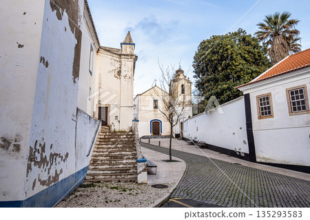 Traditional white church Igreja de Santa Maria in Odemira, Costa Vicentina, Portugal Traditional white church Igreja de Santa Maria in Odemira, Costa Vicentina, Portugal 135293583