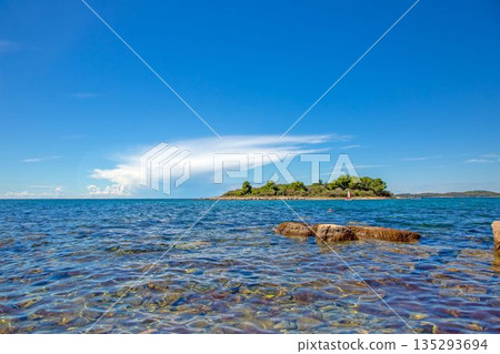 Clear shallow Adriatic water with rocky seabed Clear shallow Adriatic water with rocky seabed 135293694