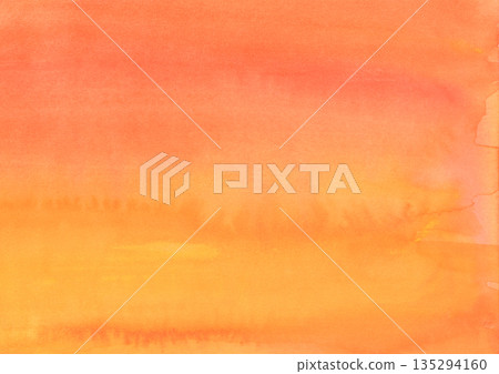 Soft orange and yellow watercolor background material with a paper texture Soft orange and yellow watercolor background material with a paper texture 135294160