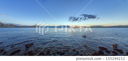 Rovinj seascape at dusk panorama Croatia Rovinj seascape at dusk panorama Croatia 135294212